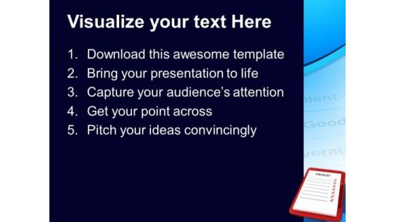 Red Clipboard With Blank Checklist PowerPoint Templates Ppt Backgrounds For Slides 0213