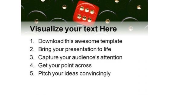 Red Dice Showing Six Game PowerPoint Themes And PowerPoint Slides 0211