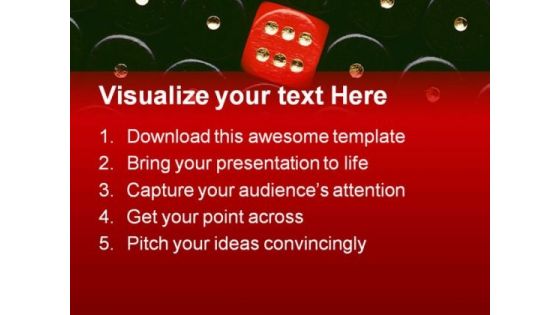 Red Dice Showing Six Game PowerPoint Themes And PowerPoint Slides 0211