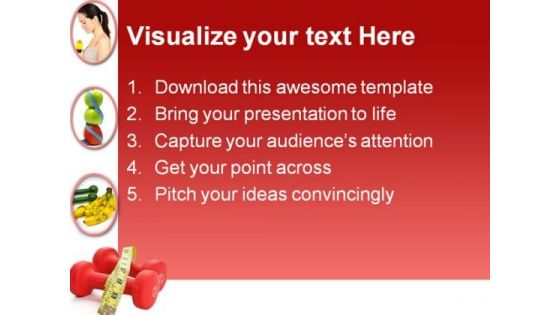 Red Dumbbell Health PowerPoint Templates And PowerPoint Backgrounds 0411