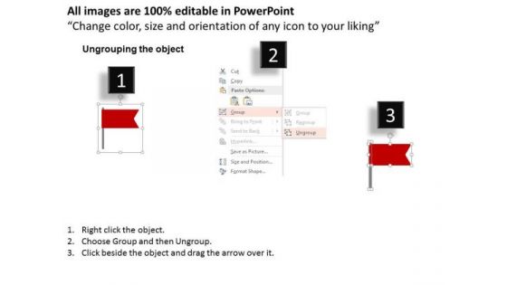 Red Flag On Mountain For Victory PowerPoint Template