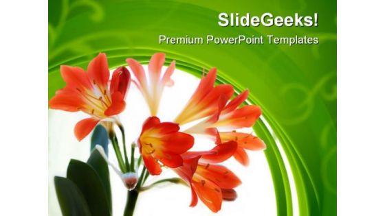 Red Flowers Beauty PowerPoint Themes And PowerPoint Slides 0411