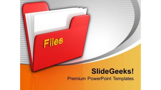 Red Folder With Files Information PowerPoint Templates Ppt Backgrounds For Slides 0213