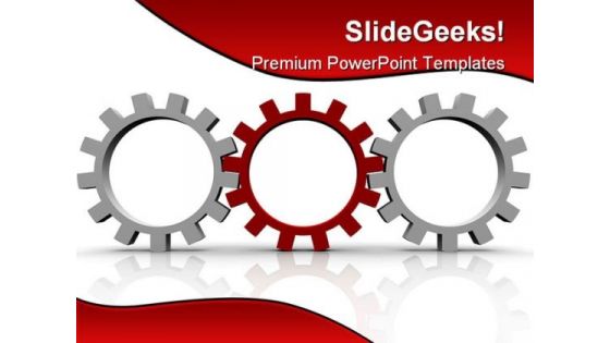 Red Gear Leadership PowerPoint Template 0810