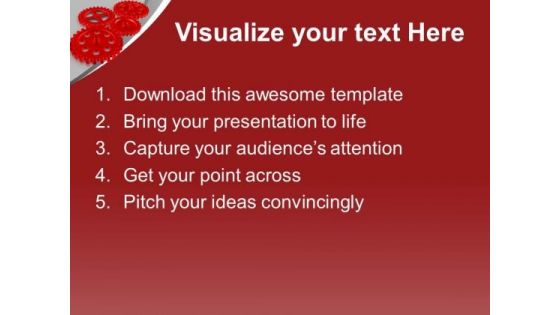 Red Gears For Better Solution PowerPoint Templates Ppt Backgrounds For Slides 0713