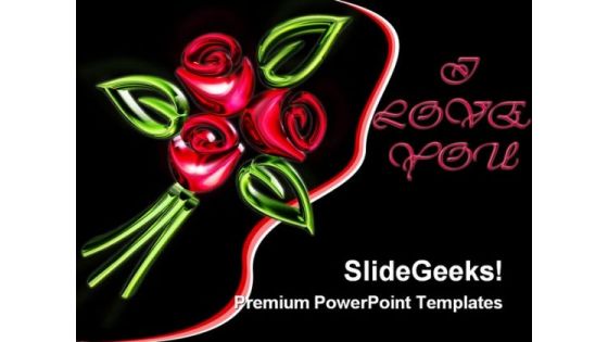 Red Glowing Roses Abstract PowerPoint Themes And PowerPoint Slides 0311