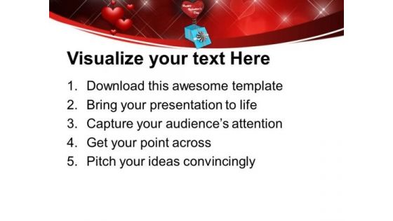 Red Heart Coming Out Of Gift Box Valentines PowerPoint Templates Ppt Backgrounds For Slides 0213