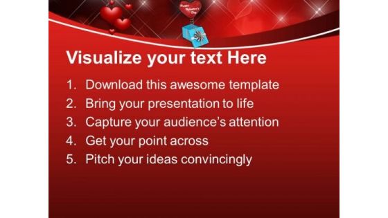 Red Heart Coming Out Of Gift Box Valentines PowerPoint Templates Ppt Backgrounds For Slides 0213