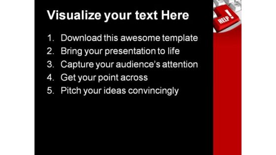 Red Help Button Metaphor PowerPoint Themes And PowerPoint Slides 0811