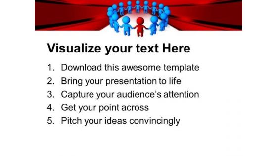Red Leader With His Blue Team PowerPoint Templates Ppt Backgrounds For Slides 0713