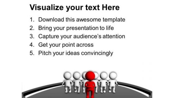 Red Leadership And His Team PowerPoint Templates Ppt Backgrounds For Slides 0713