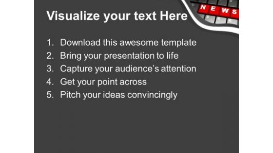 Red News Word On Keyboard PowerPoint Templates Ppt Backgrounds For Slides 0113