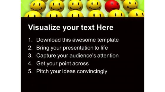 Red Odd One Out Smiley PowerPoint Templates Ppt Backgrounds For Slides 0213