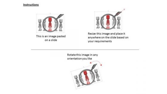 Red Person Under Magnifier PowerPoint Templates