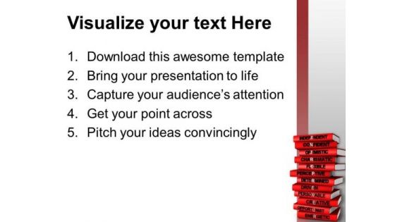 Red Pile Of Books PowerPoint Templates Ppt Backgrounds For Slides 0713