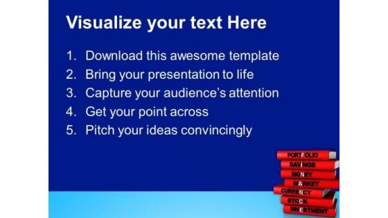 Red Pile Of Finacial Books PowerPoint Templates Ppt Backgrounds For Slides 0713