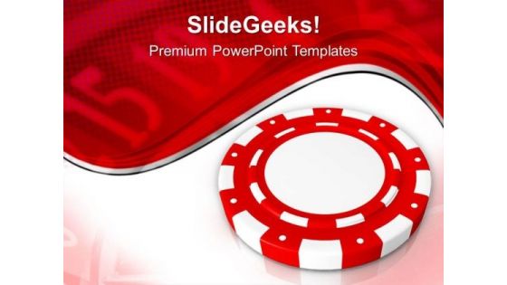 Red Poker Chip Casino Money PowerPoint Templates Ppt Backgrounds For Slides 0313