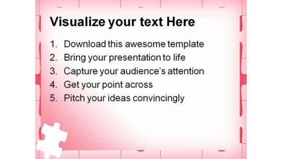 Red Puzzle Frame Business PowerPoint Themes And PowerPoint Slides 0411