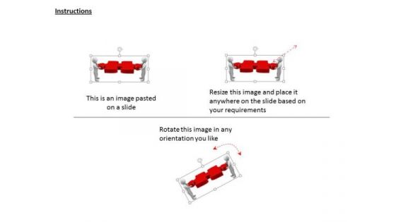 Red Puzzle With Two 3d Men Teamwork