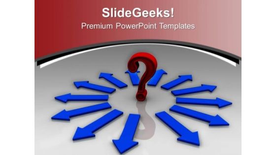 Red Question Mark In Circle Of Arrows PowerPoint Templates Ppt Backgrounds For Slides 0213