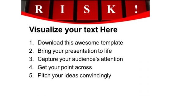 Red Risk Word On Keyboard PowerPoint Templates Ppt Backgrounds For Slides 0213