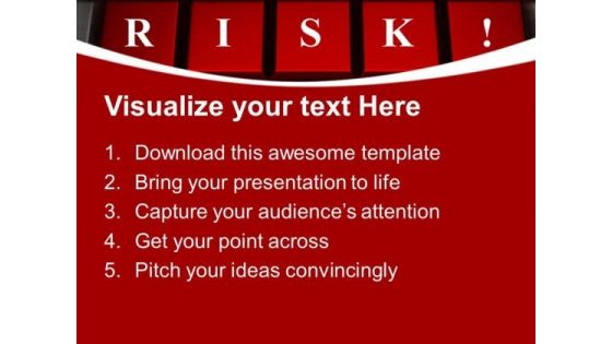 Red Risk Word On Keyboard PowerPoint Templates Ppt Backgrounds For Slides 0213