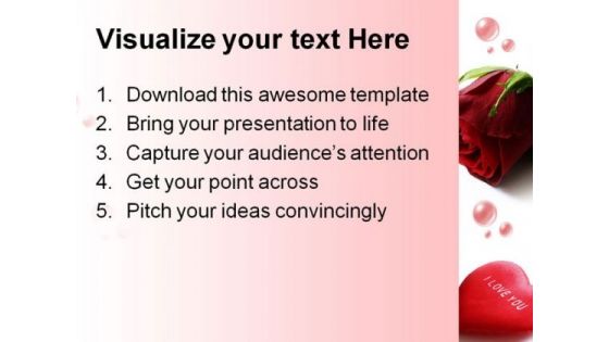 Red Rose And Heart Wedding PowerPoint Templates And PowerPoint Backgrounds 0311