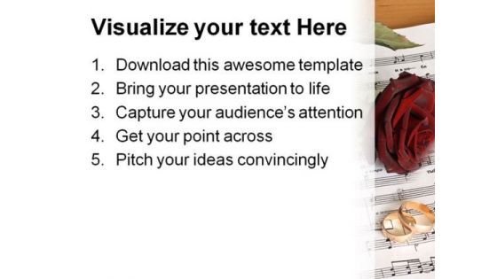 Red Rose Wedding PowerPoint Template 0610