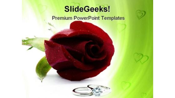 Red Rose With Rings Wedding PowerPoint Templates And PowerPoint Backgrounds 0711