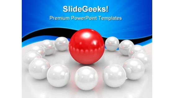 Red Sphere Leadership PowerPoint Themes And PowerPoint Slides 0811