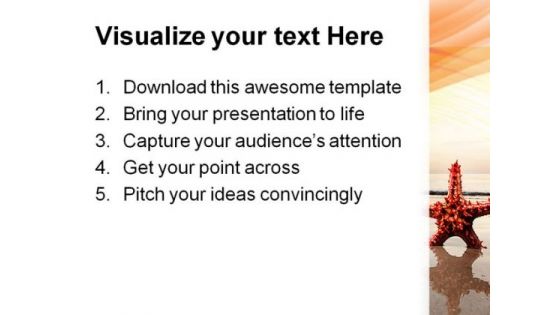 Red Starfish Beach PowerPoint Themes And PowerPoint Slides 0811