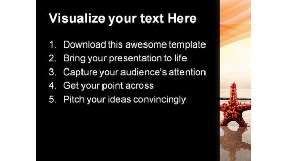 Red Starfish Beach PowerPoint Themes And PowerPoint Slides 0811