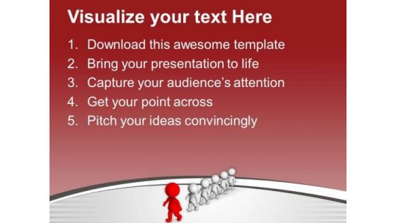 Red Team Leader With His Team PowerPoint Templates Ppt Backgrounds For Slides 0713