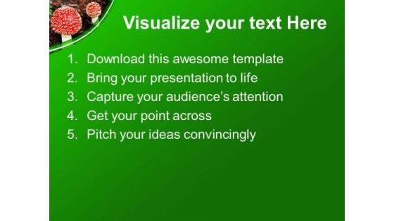 Red Top Mashrooms Nature Theme PowerPoint Templates Ppt Backgrounds For Slides 0613
