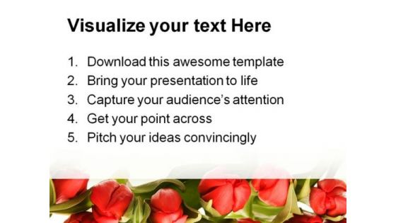 Red Tulips Beauty PowerPoint Template 0810