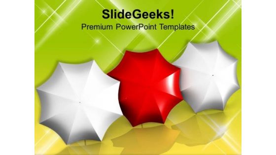 Red Umbrella Leadership Concept Business PowerPoint Templates Ppt Backgrounds For Slides 0113