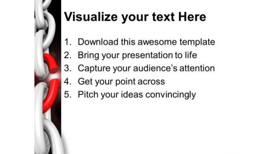 Red Weak Link Chains PowerPoint Templates And PowerPoint Themes 0512