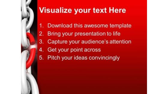 Red Weak Link Chains PowerPoint Templates And PowerPoint Themes 0512