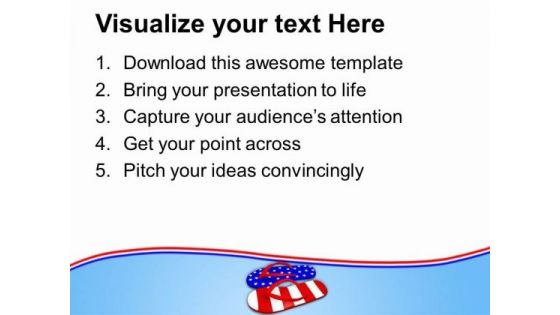 Red White And Blue Flip Flop Sandals PowerPoint Templates Ppt Backgrounds For Slides 0513