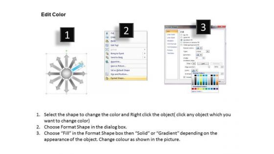 Regular Demonstration Of 12 Diverging Arrows Circular Flow Motion Chart PowerPoint Templates