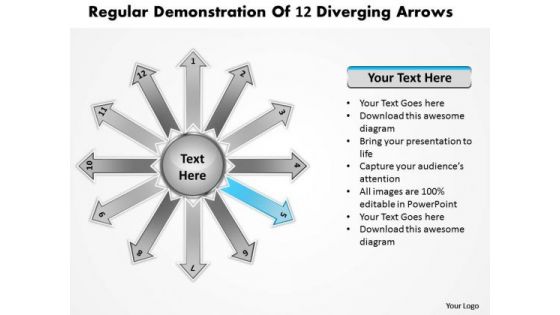 Regular Demonstration Of 12 Diverging Arrows Target Network PowerPoint Templates Regular Demonstration Of 12 Diverging Arrows Target Network PowerPoint Templates