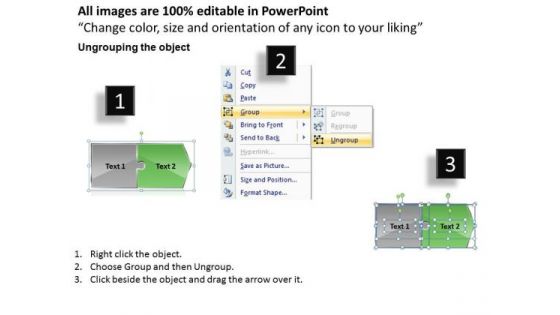 Regular Demonstration Of Puzzles 2 Stages Flow Diagram Slides PowerPoint Templates