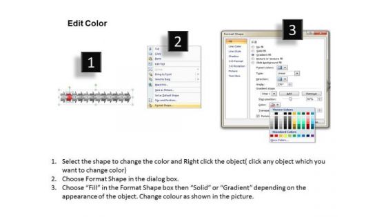 Regular Demonstration Using Horizontal Arrows 12 Stages Visio Flow Charts PowerPoint Slides