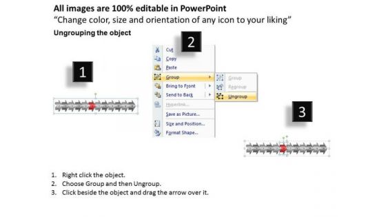 Regular Demonstration Using Horizontal Arrows 12 Stages Visio Office PowerPoint Slides