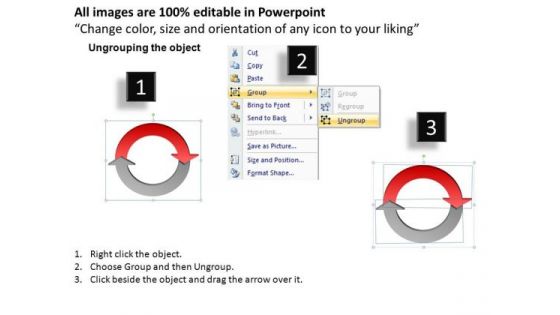 Relationship Diagram Process Circular Arrows 2 Stages PowerPoint Slides Ppt Templates