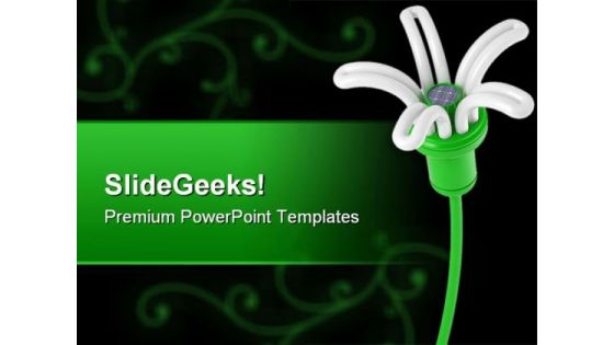 Renewable Energy Flower Lamp Environment PowerPoint Themes And PowerPoint Slides 0411
