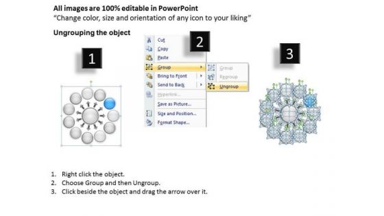 Representing Diverging Circular Flow Chart Process Diagram PowerPoint Templates