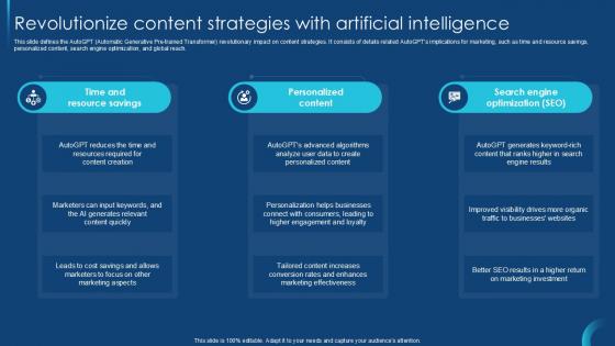 Revolutionize Content Strategies With Self Guided GPT 4 PPT Template CHATGPT SS V