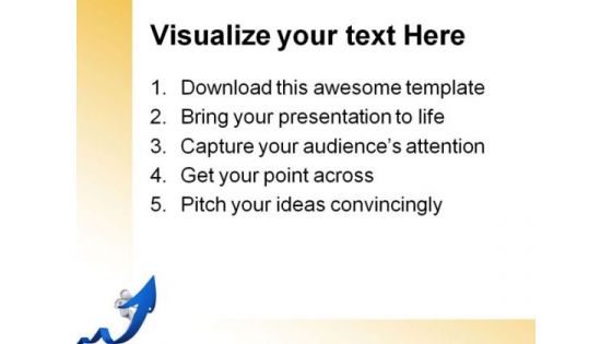 Riding Blue Arrow Success PowerPoint Themes And PowerPoint Slides 0711