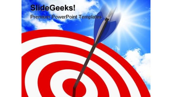 Right On Target Business PowerPoint Background And Template 1210